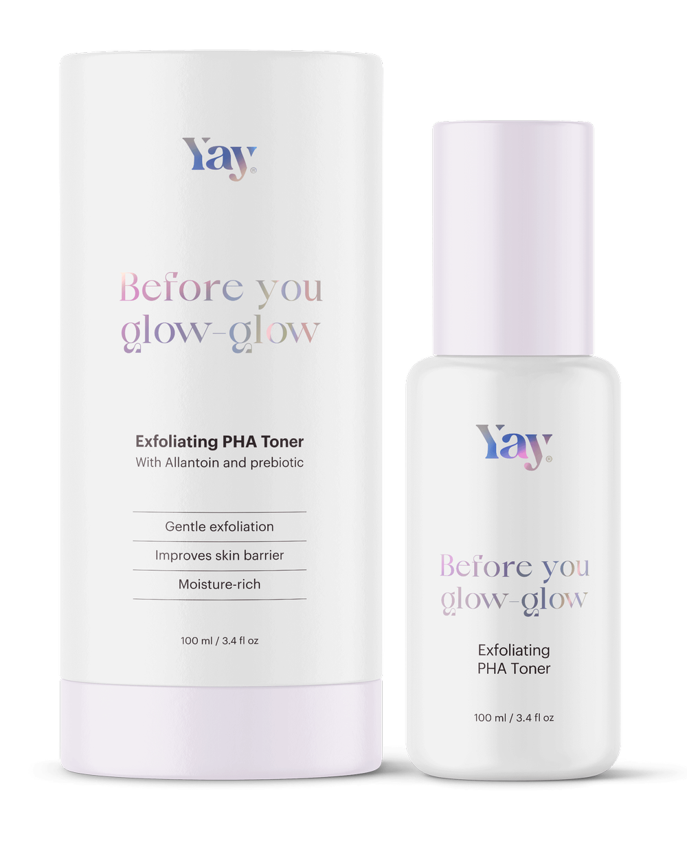 YAY Skincare - Before you glow-glow - exfoliating PHA toner
