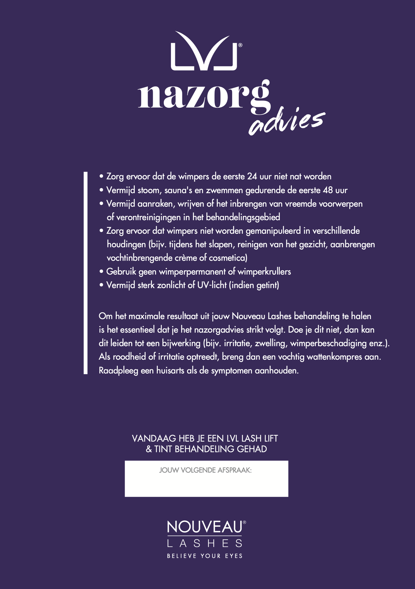 LVL Nazorg flyers (x100)