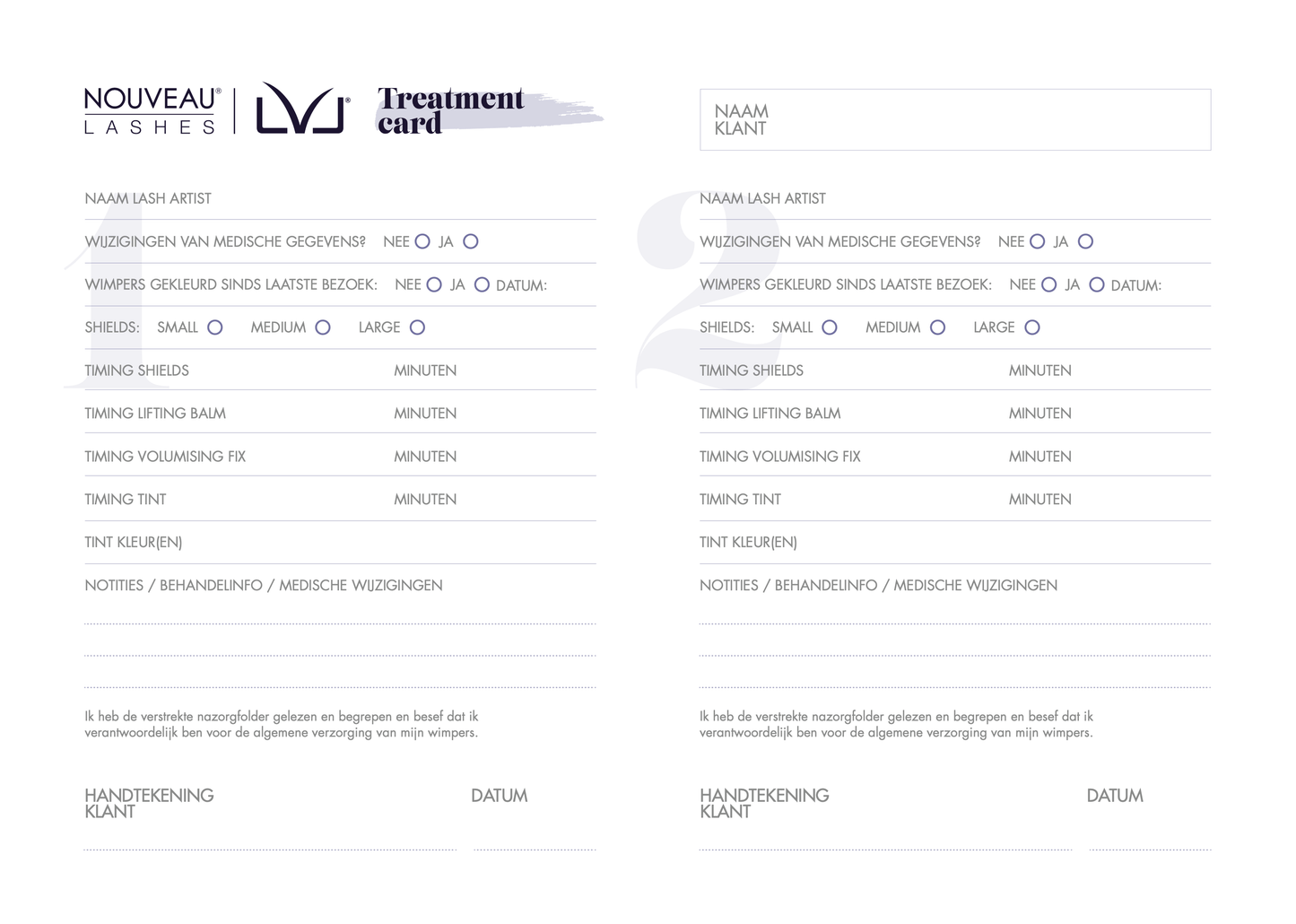 LVL Treatment Cards (x100)